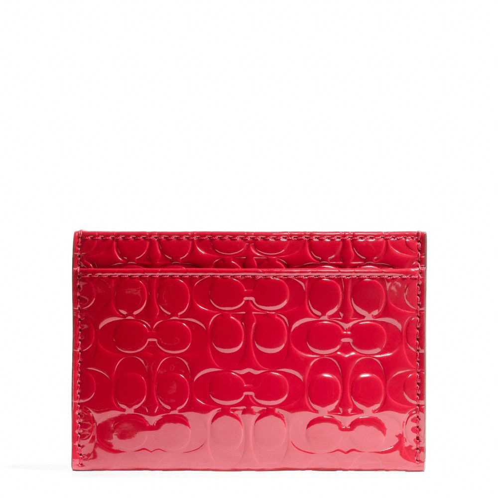 Embossed Liquid Gloss Card Case Coral Red # F62544